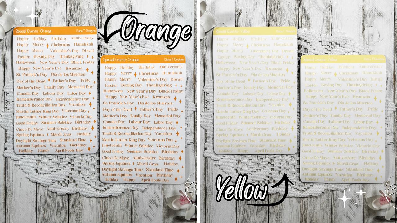 Special Events Rainbow Coloured Sticker Sheet