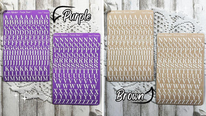 Medium Rainbow Background Serif Alphabet Sticker Sheet