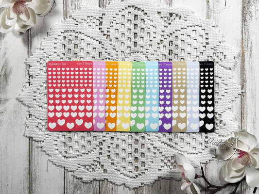 Tiny Rainbow Background Heart Sticker Sheet