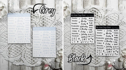 Mini Rainbow Coloured Week Days Sticker Sheet