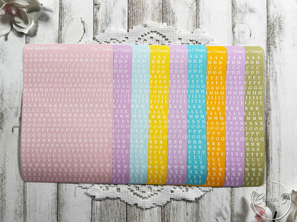 Small Candy Background Serif Alphabet Sticker Sheet