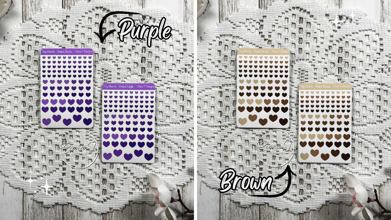 Tiny Rainbow Ombre Heart Sticker Sheet