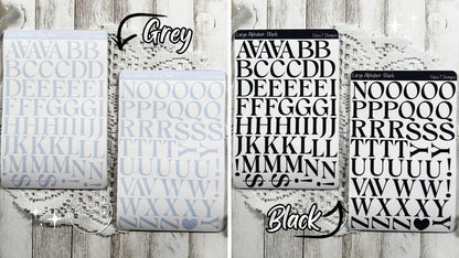 Large Rainbow Coloured Serif Alphabet Sticker Sheet