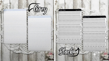 Small Rainbow Serif Alphabet Sticker Sheet