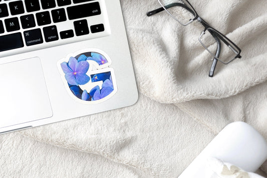 Holographic Stars Floral Alphabet Sticker