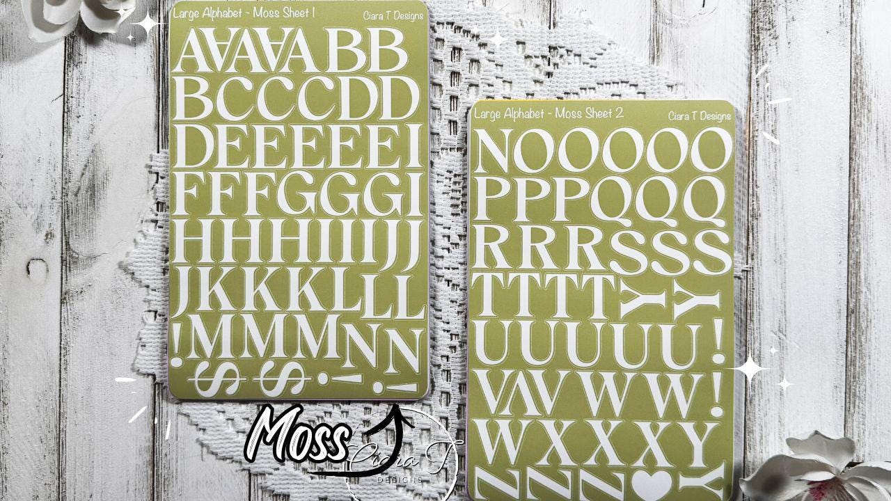 Large Candy Background Serif Alphabet Sticker Sheet