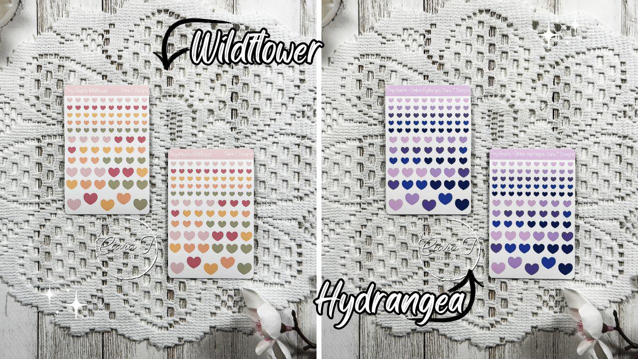 Tiny Ombre Candy Coloured Heart Sticker Sheet