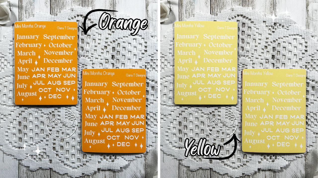 Mini Rainbow Background Months of the Year Sticker Sheet