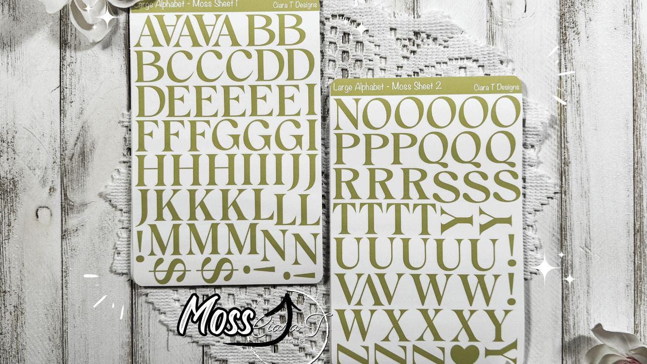 Large Candy Coloured Serif Alphabet Sticker Sheet