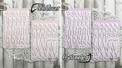 Large Candy Coloured Serif Alphabet Sticker Sheet