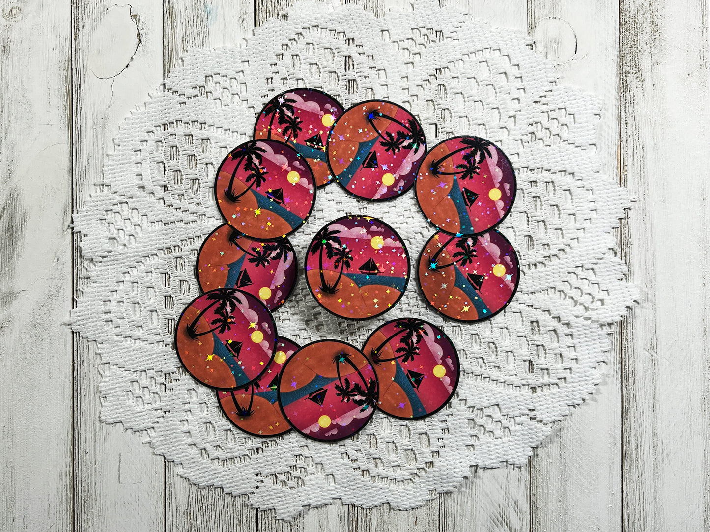 Beach Bum Die-cut Sticker with Black Border