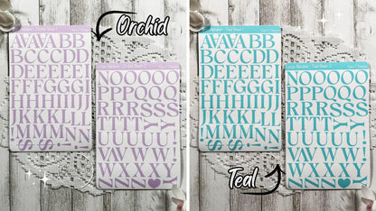 Large Candy Coloured Serif Alphabet Sticker Sheet