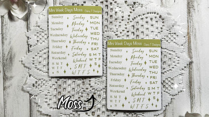 Mini Candy Coloured Week Days Sticker Sheet