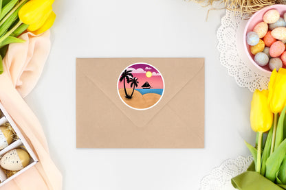 Beach Bum Die-cut Sticker with White Border