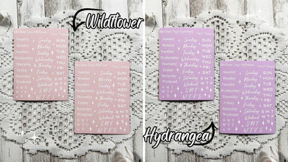 Mini Candy Background Week Days Sticker Sheet