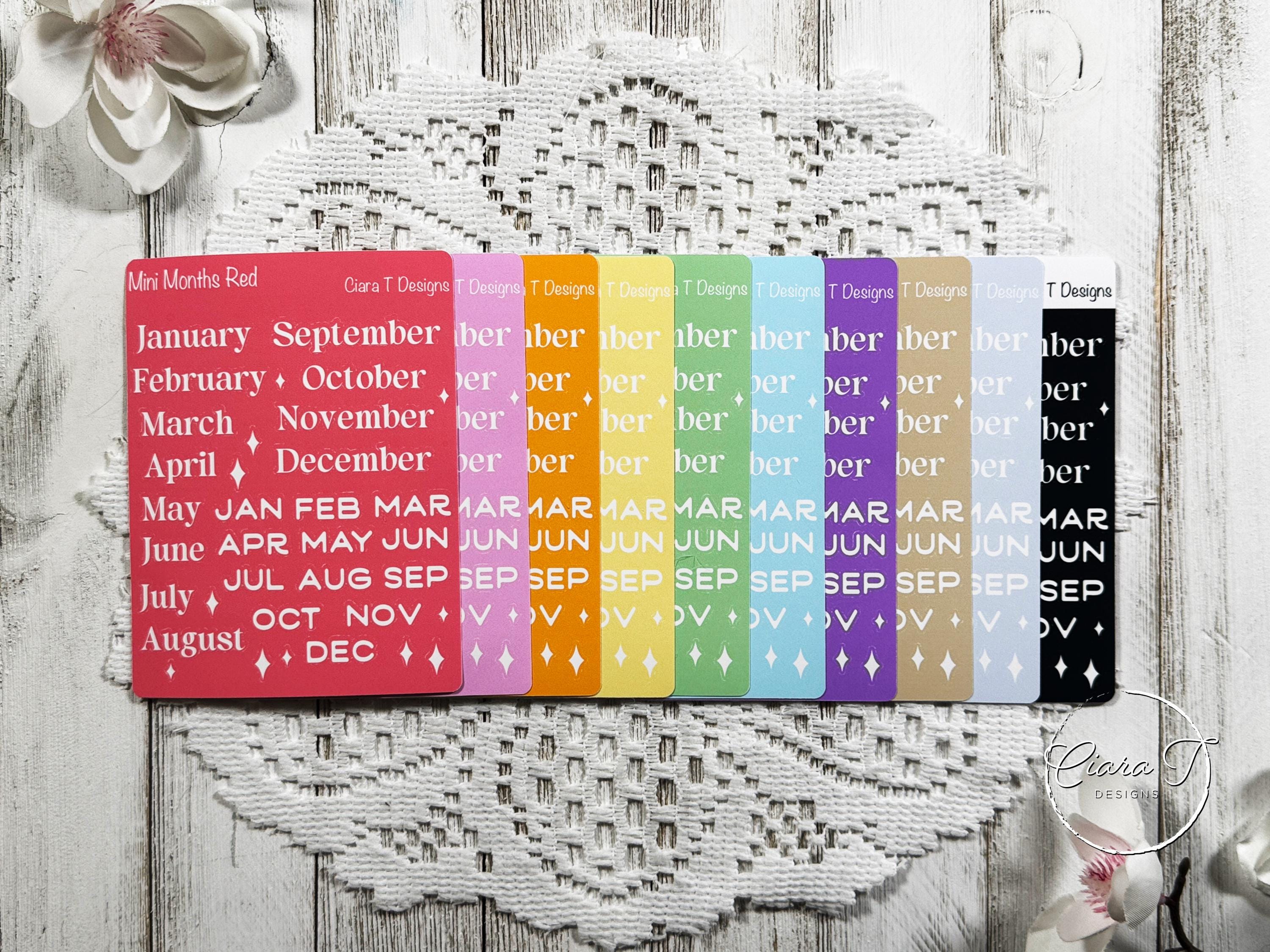 Month Code Sticker Rainbow Background Months of the Year Medium Sticker Sheet – Ciara T ...
