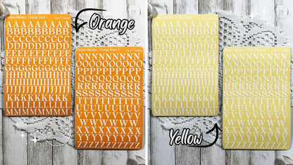 Medium Rainbow Background Serif Alphabet Sticker Sheet