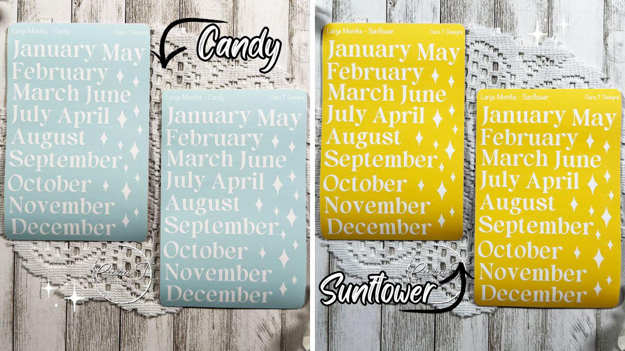 Large Candy Background Months Sticker Sheet