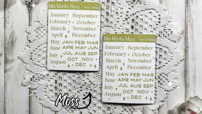 Mini Candy Coloured Months of the Year Sticker Sheet