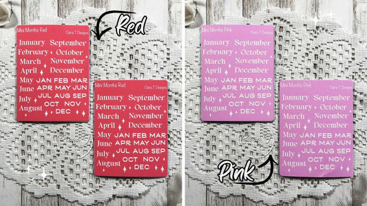 Mini Rainbow Background Months of the Year Sticker Sheet