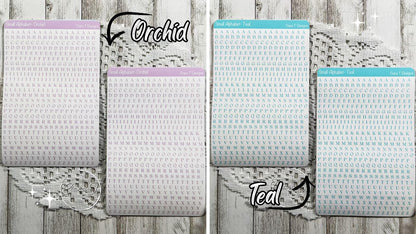 Candy Coloured Small Serif Alphabet Full Sticker Sheet