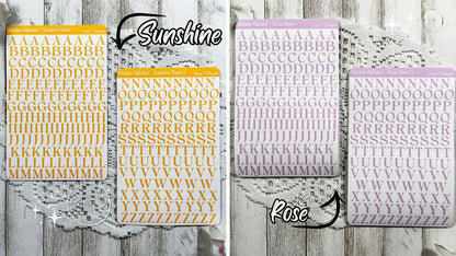 Medium Candy Coloured Serif Alphabet Sticker Sheet