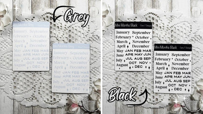 Mini Rainbow Coloured Months of the Year Sticker Sheet