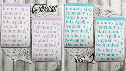 Large Candy Coloured Months Sticker Sheet