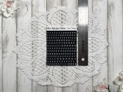 Mini Rainbow Background Serif Alphabet Sticker Sheet