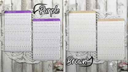 Small Rainbow Serif Alphabet Sticker Sheet