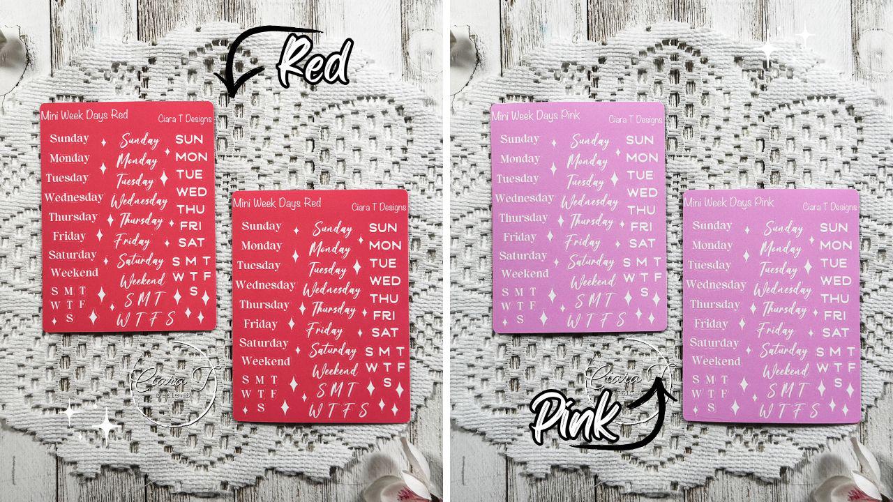 Mini Rainbow Background Week Days Sticker Sheet