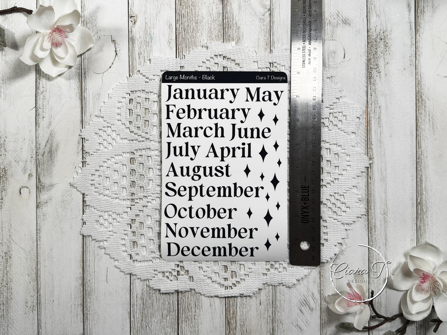 Months of the Year Rainbow Coloured Sticker Sheet