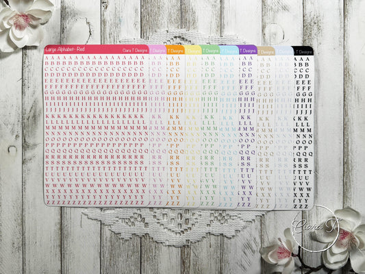 Small Rainbow Serif Alphabet Sticker Sheet