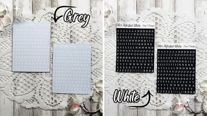 Mini Rainbow Background Serif Alphabet Sticker Sheet