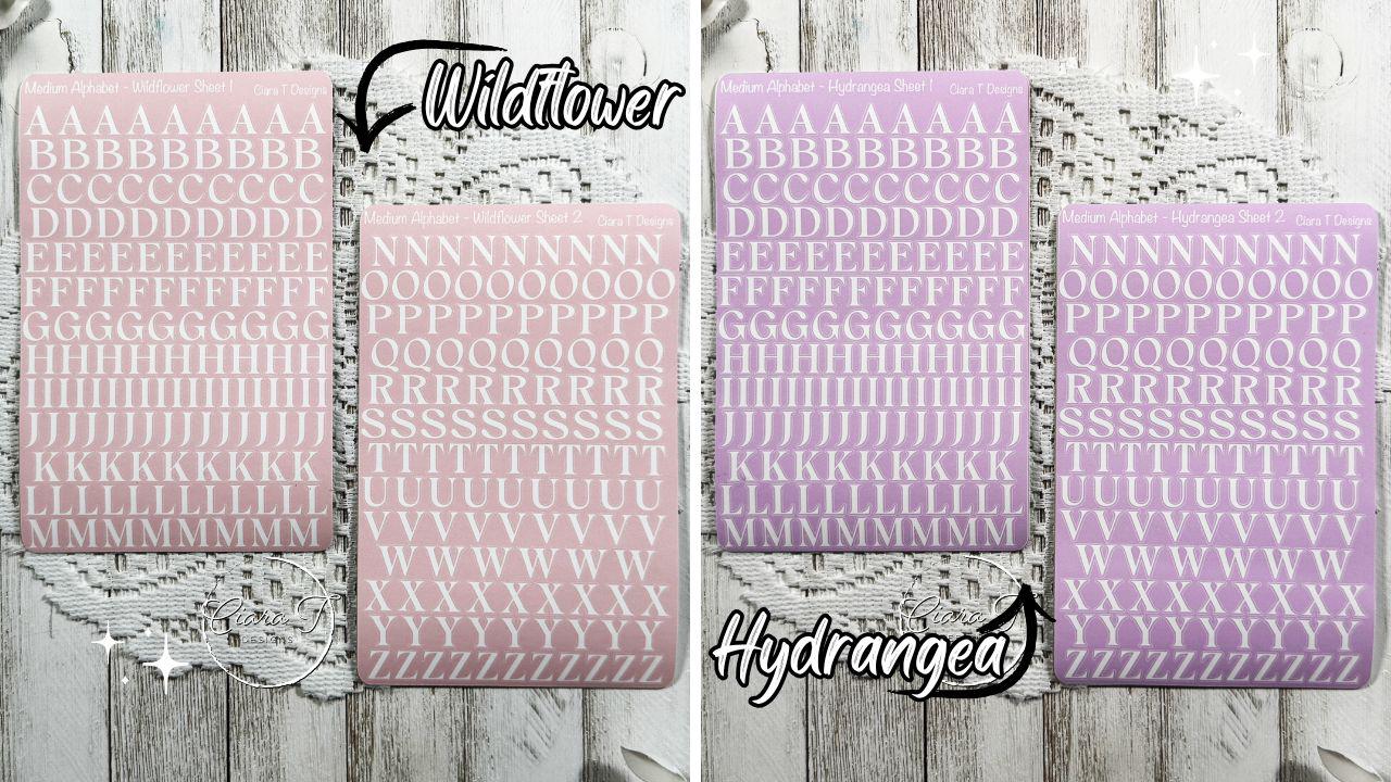 Medium Candy Background Serif Alphabet Sticker Sheet