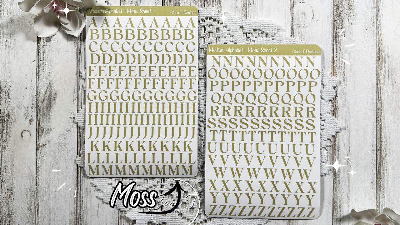 Medium Candy Coloured Serif Alphabet Sticker Sheet