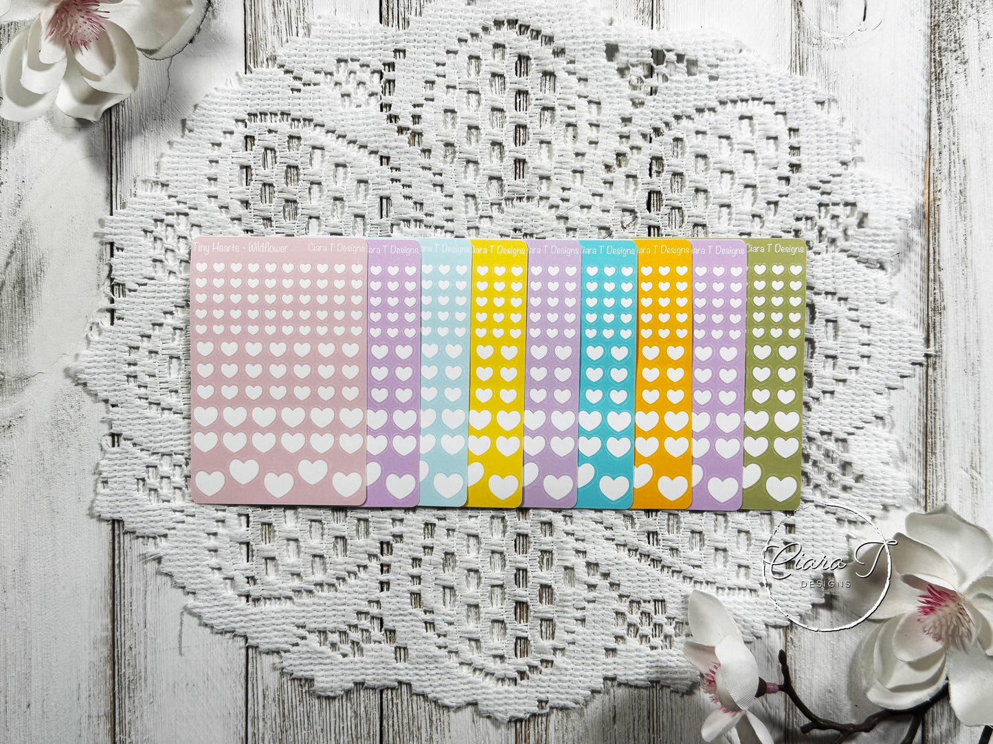 Tiny Candy Background Heart Sticker Sheet
