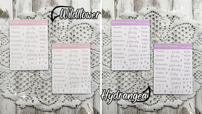 Mini Candy Coloured Week Days Sticker Sheet