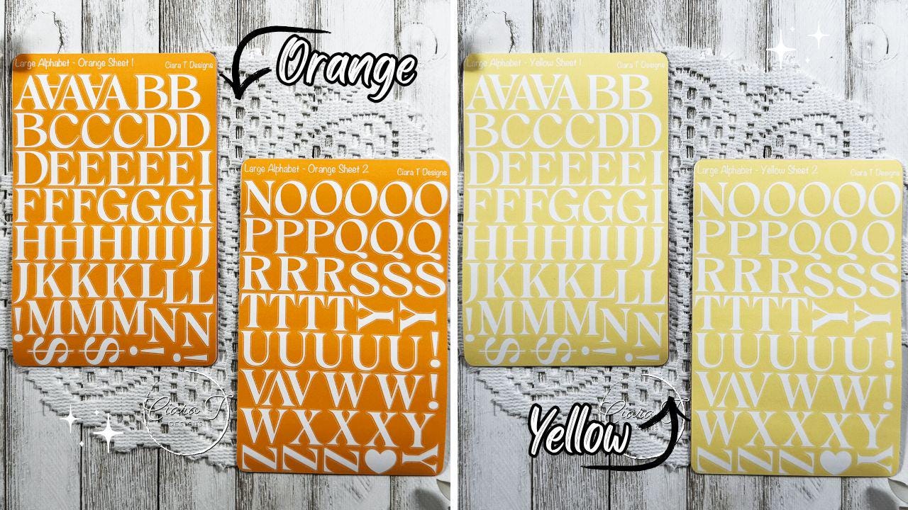 Large Rainbow Background Serif Alphabet Sticker Sheet