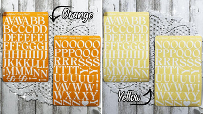 Large Rainbow Background Serif Alphabet Sticker Sheet