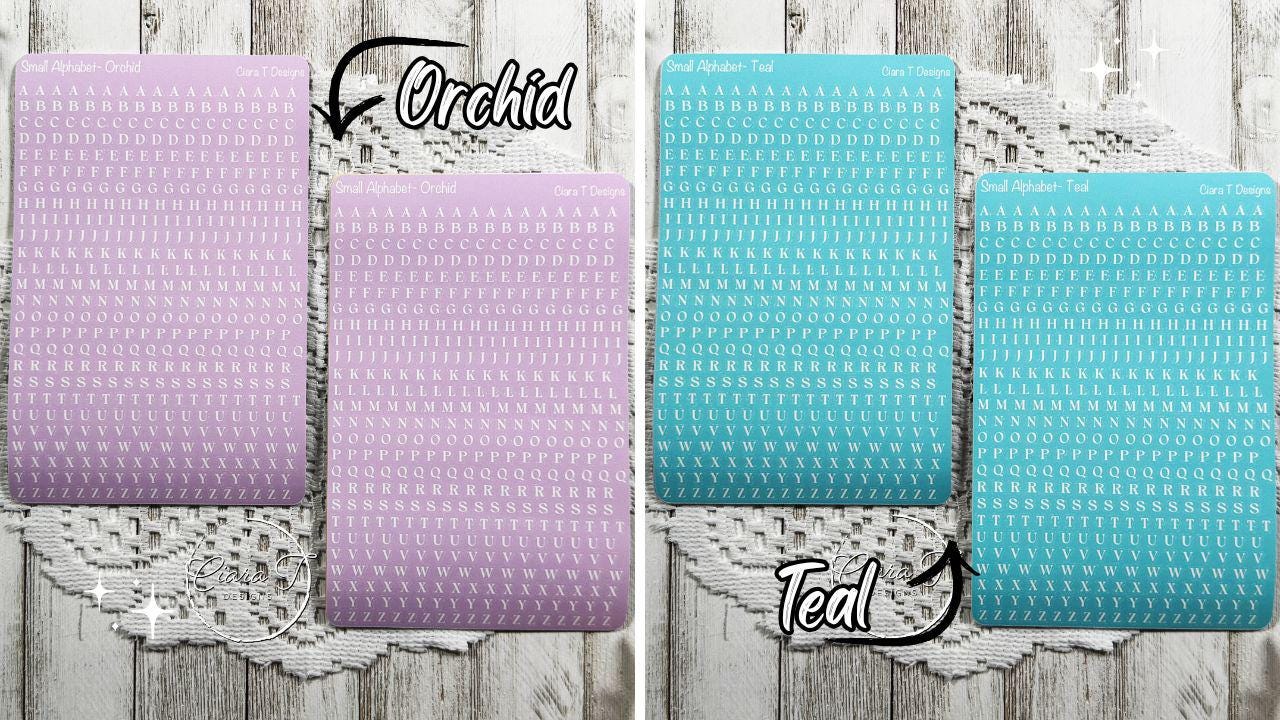 Small Candy Background Serif Alphabet Sticker Sheet