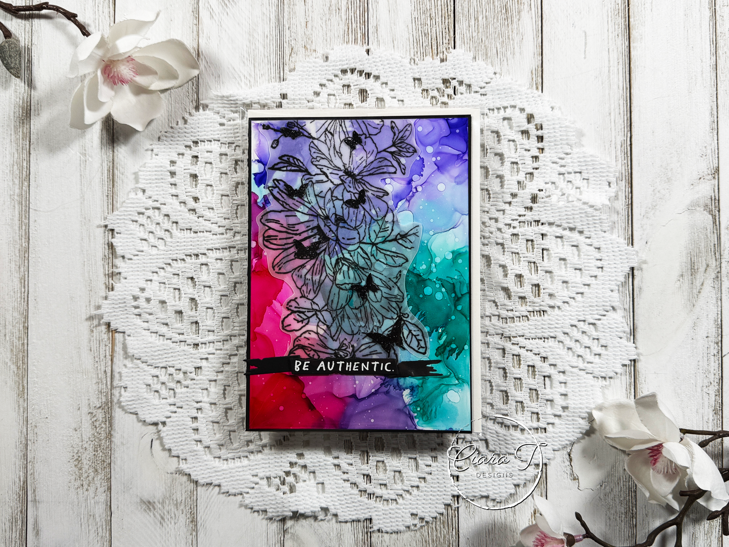 Alcohol Ink Inspirational 5x7 Card