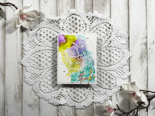Alcohol Ink & Mandela Thank You Card