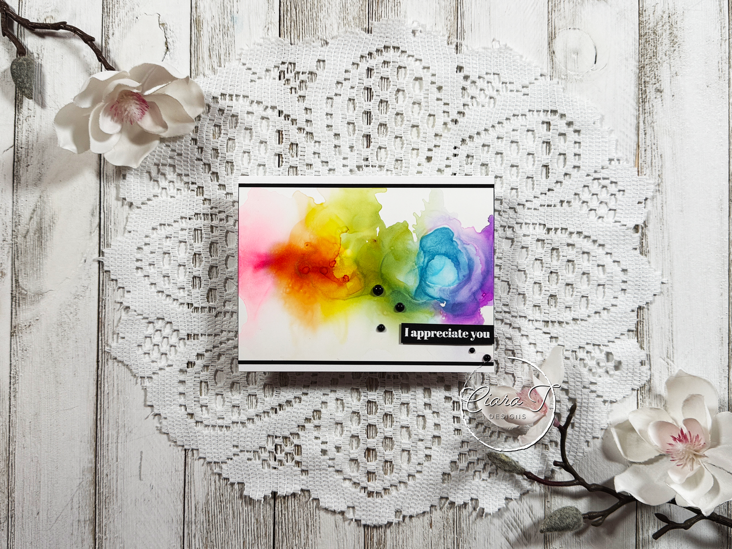 Wispy Alcohol Ink Friendship Card