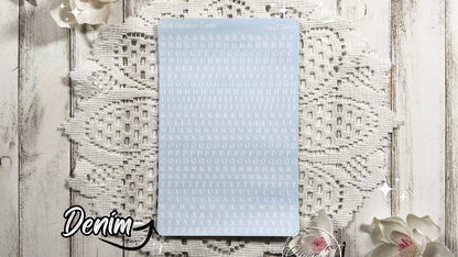 Candy Background Small Serif Alphabet Large Sticker Sheet