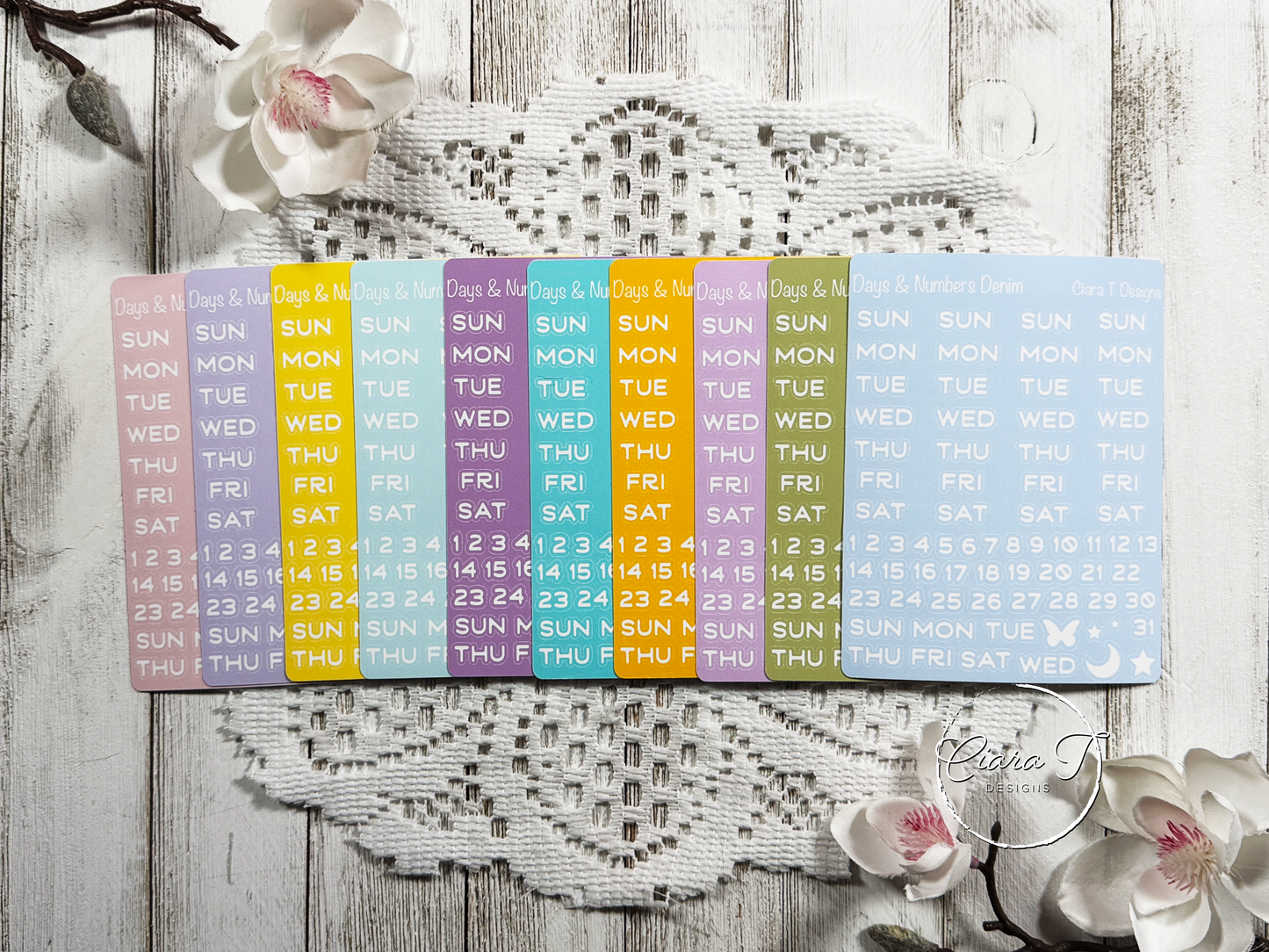 Candy Background Days & Numbers Medium Sticker Sheet