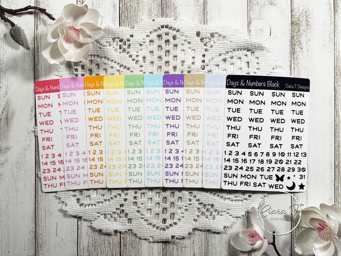 Rainbow Days & Numbers Medium Sticker Sheet