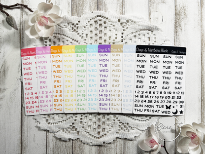 Rainbow Days & Numbers Medium Sticker Sheet