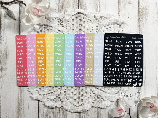 Rainbow Background Days & Numbers Medium Sticker Sheet