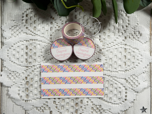 Diagonal Herringbone Washi Tape - Tulip Collection